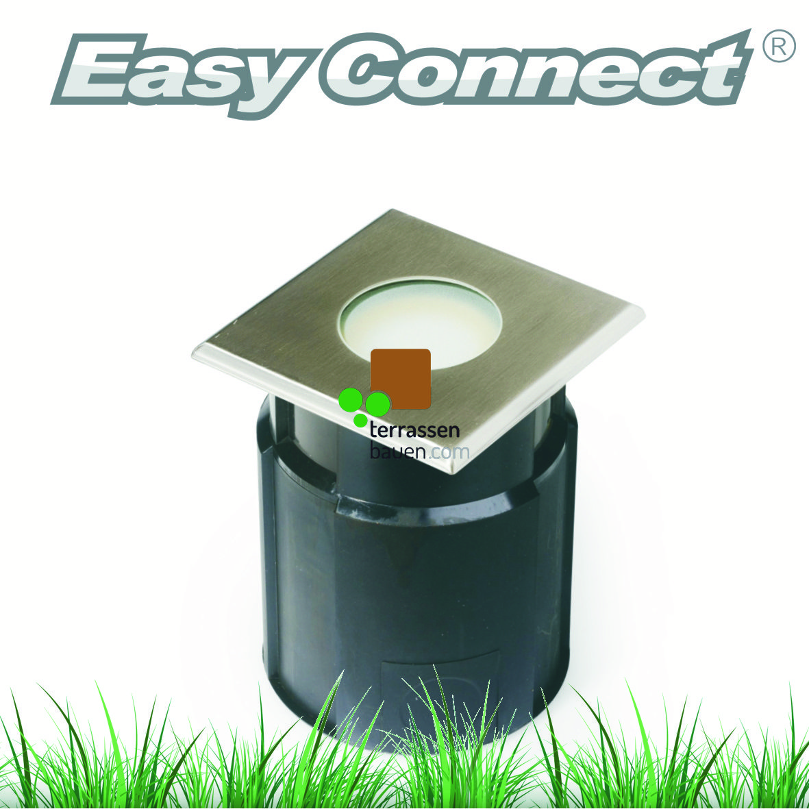 EasyConnect Edelstahl LED Bodenleuchte "Square" 120x120mm,4W, 230VAC, 1 Stück