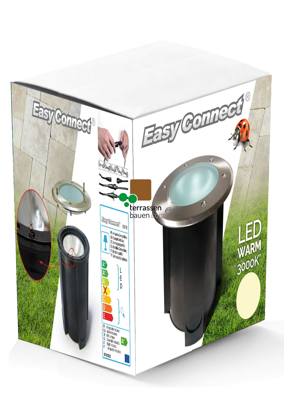 EasyConnect Edelstahl LED Bodenleuchte ø 160mm, 10W, 230VAC, 1 Stück