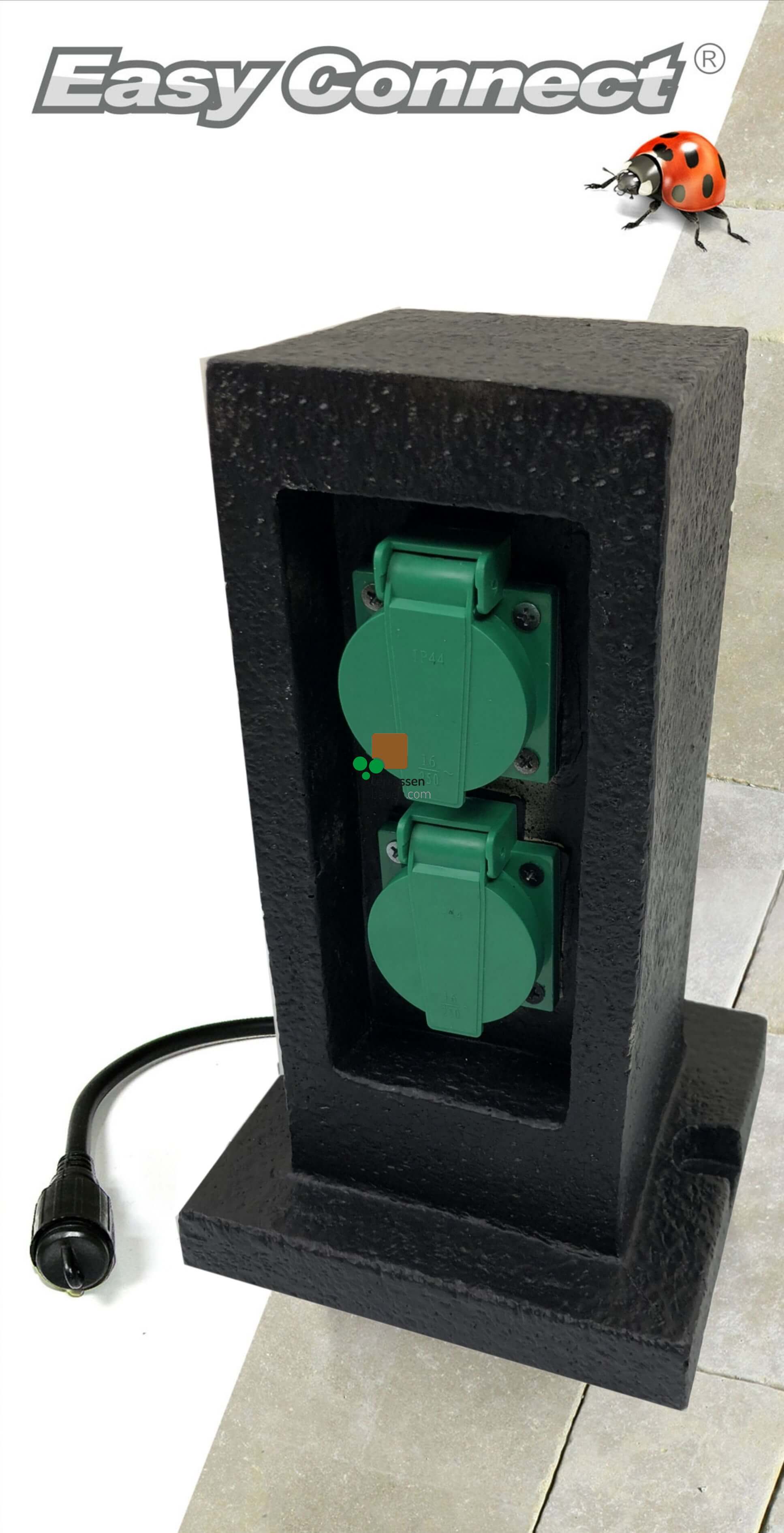 EasyConnect Doppelsteckdose Schuko (EU) Turm, 230VAC EasyConnect Doppelsteckdose Schuko (EU) Turm, 230VAC