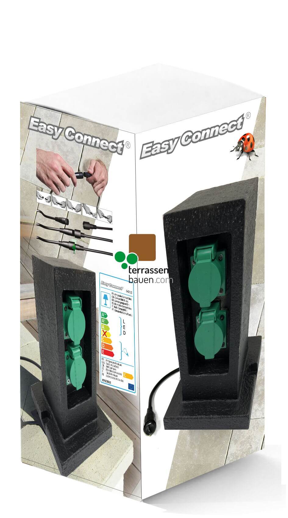 EasyConnect Doppelsteckdose Schuko (EU) Turm, 230VAC EasyConnect Doppelsteckdose Schuko (EU) Turm, 230VAC