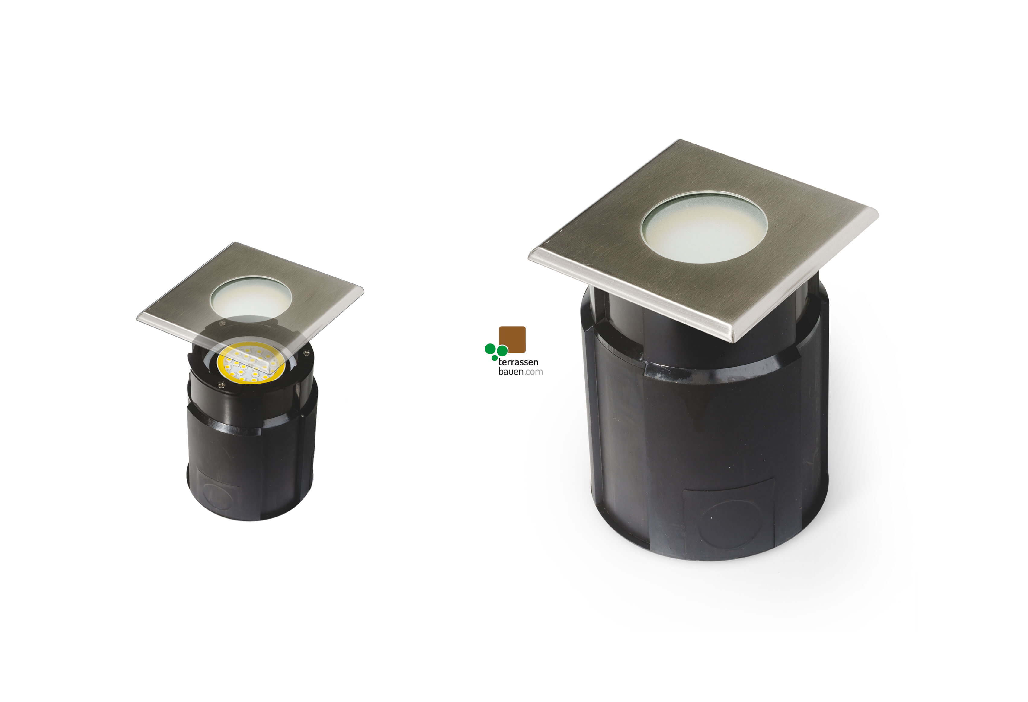 EasyConnect Edelstahl LED Bodenleuchte "Square" 120x120mm,4W, 230VAC, 1 Stück EasyConnect Edelstahl LED Bodenleuchte "Square" 120x120mm,4W, 230VAC, 1 Stück